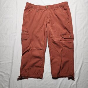 Eddie Bauer Women 12 Cargo Ripstop Outdoor Hiking Pants Red Orange Type 46-1-18C